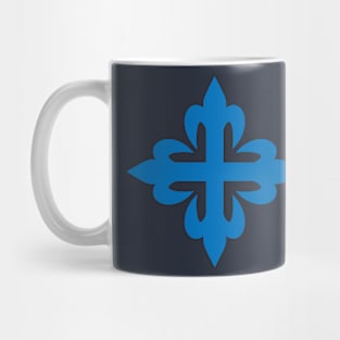 Flowered cross (blue) Mug